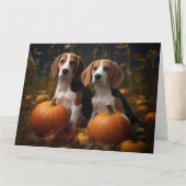 American English Foxhound Puppy Herfstpracht Kaart (Voorkant)