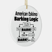 American Eskimo Barking Logic Keramisch Ornament (Rechts)