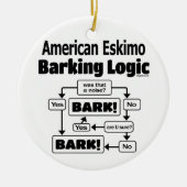 American Eskimo Barking Logic Keramisch Ornament (Voorkant)