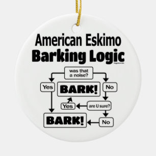 American Eskimo Barking Logic Keramisch Ornament