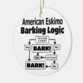 American Eskimo Barking Logic Keramisch Ornament (Links)