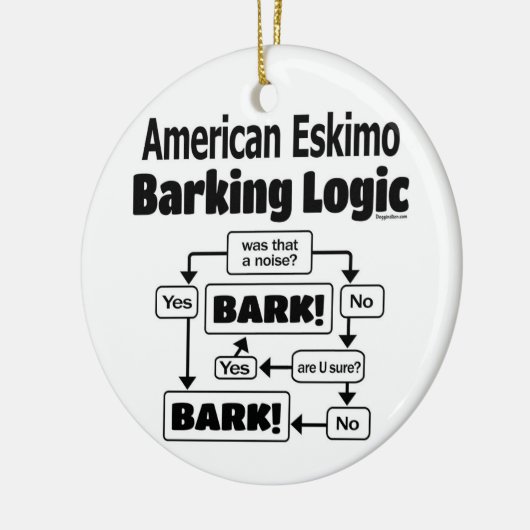 American Eskimo Barking Logic Keramisch Ornament (Links)