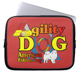 American Eskimo Dog Agility Laptop Sleeve