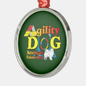 American Eskimo Dog Agility Metalen Ornament (Links)