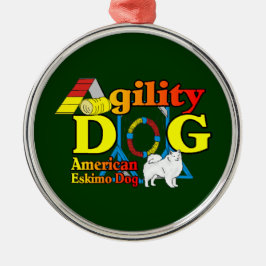 American Eskimo Dog Agility Metalen Ornament