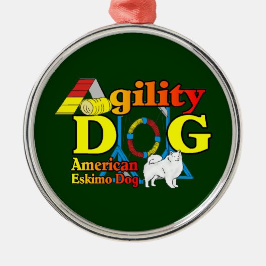 American Eskimo Dog Agility Metalen Ornament (Voorkant)