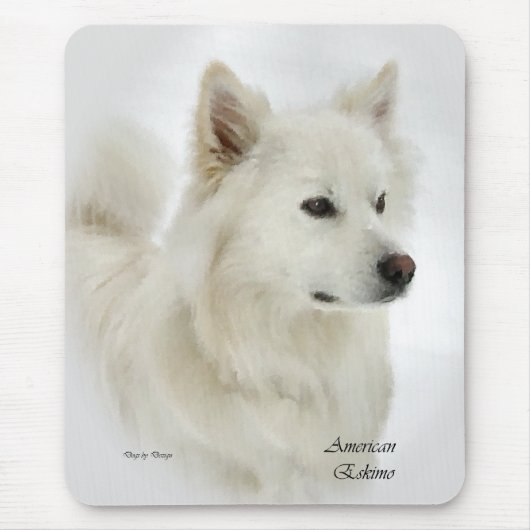 American Eskimo Dog Art Gifts Muismat (Voorkant)