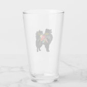 American Eskimo Dog Boho Floral Silhouette Glass Glas (Achterkant)