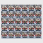 American Eskimo Dog Christmas Red Truck Holiday Cadeaupapier (Vlak)