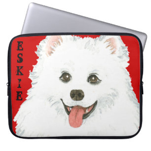 American Eskimo Dog Color Block Laptop Sleeve