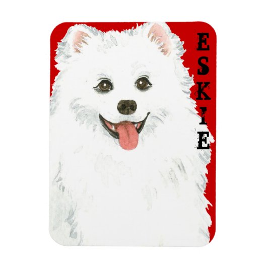 American Eskimo Dog Color Block Magneet (Verticaal)