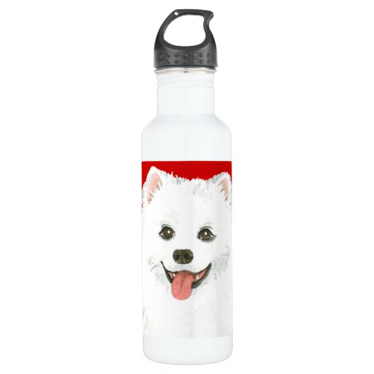 American Eskimo Dog Color Block Waterfles (Voorkant)