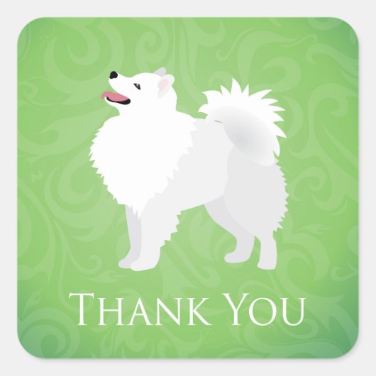 American Eskimo Dog - Dank u wel! Vierkante Sticker (Voorkant)