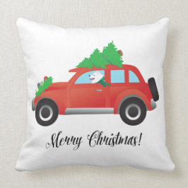 American Eskimo Dog Drift a Car - Tree on Top Kussen