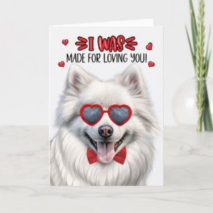 American Eskimo Dog Gemaakt voor Loving You Valent Feestdagen Kaart