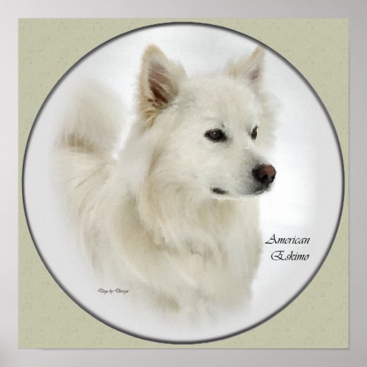 American Eskimo Dog Gifts Art Poster (Voorkant)