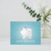American Eskimo Dog Happy Birthday Design Briefkaart (Staand voorkant)