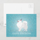 American Eskimo Dog Happy Birthday Design Briefkaart (Voorkant / Achterkant)
