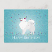 American Eskimo Dog Happy Birthday Design Briefkaart (Voorkant)