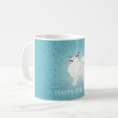 American Eskimo Dog Happy Birthday Design Koffiemok (Voorkant links)