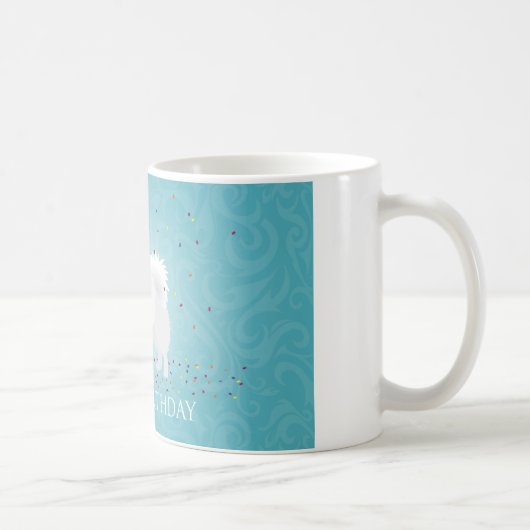 American Eskimo Dog Happy Birthday Design Koffiemok (Rechts)