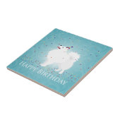 American Eskimo Dog Happy Birthday Design Tegeltje (Zijkant)