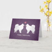 American Eskimo Dog Happy Jubileum Design Kaart (Gele Bloem)