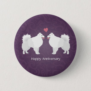 American Eskimo Dog Happy Jubileum Design Ronde Button 5,7 Cm