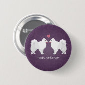 American Eskimo Dog Happy Jubileum Design Ronde Button 5,7 Cm (Voorkant /achterkant)