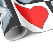 American Eskimo Dog Heart Pattern Cute Puppy Gift Cadeaupapier (Rol Hoek)