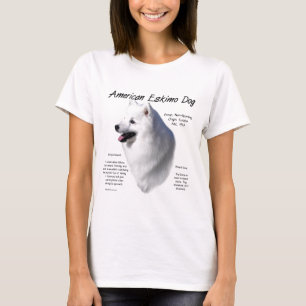American Eskimo Dog History Design T-shirt