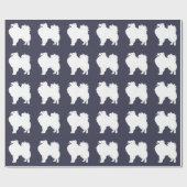 American Eskimo Dog Hondenras Silhouette Cadeaupapier (Vlak)