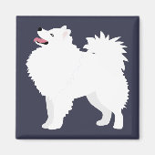 American Eskimo Dog Hondenras Silhouette Magneet (Voorkant)