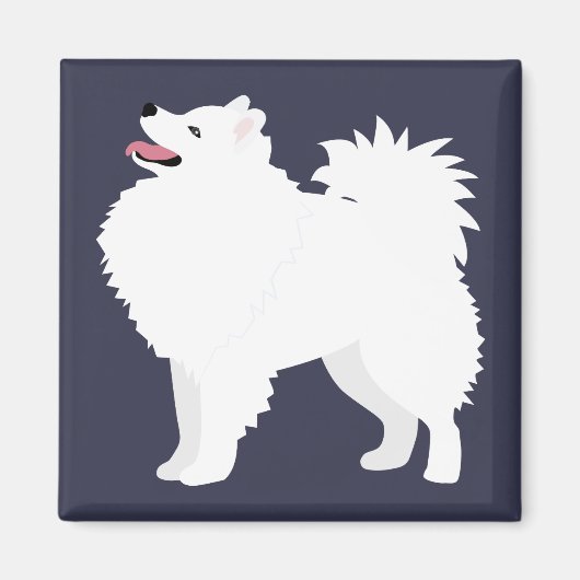 American Eskimo Dog Hondenras Silhouette Magneet (Voorkant)
