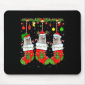 American Eskimo Dog In Christmas Socks Funny Dog L Muismat (Voorkant)