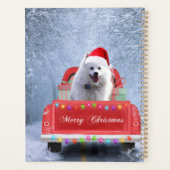 American Eskimo Dog in Snow, met Kerstmis als kers Planner (Achterkant)