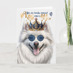 American Eskimo Dog King voor een Dag Grappige Ver Kaart