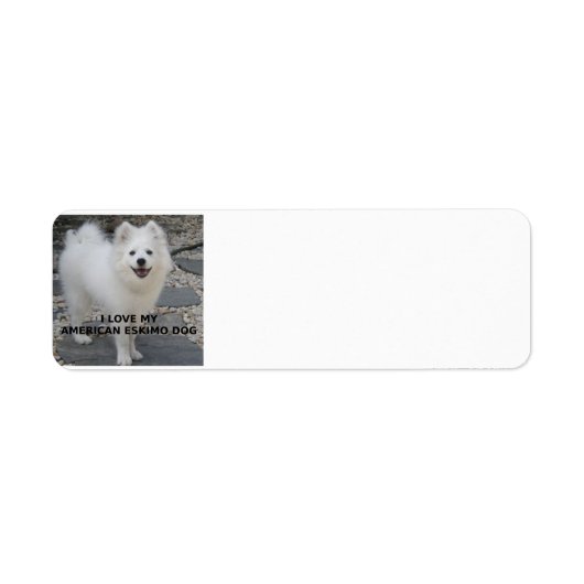 American_Eskimo_Dog_love w pic Etiket (Voorkant)