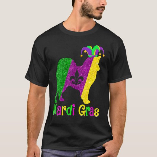American Eskimo Dog Lover Mardi Gras Carnival Jest T-shirt (Voorkant)