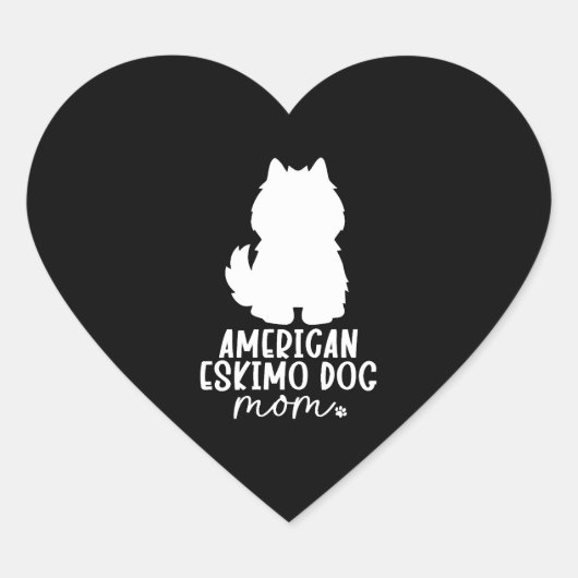 American Eskimo Dog Mam Hart Sticker (Voorkant)