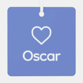 American Eskimo Dog Memorial Aangepaste Naam Regen Metalen Ornament (Achterkant)