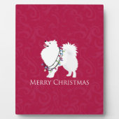 American Eskimo Dog Merry Kerstdesign Fotoplaat (Voorkant)