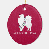 American Eskimo Dog Merry Kerstdesign Keramisch Ornament (Links)