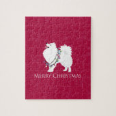 American Eskimo Dog Merry Kerstdesign Legpuzzel (Verticaal)