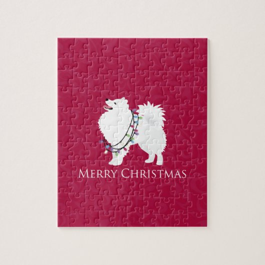 American Eskimo Dog Merry Kerstdesign Legpuzzel (Verticaal)