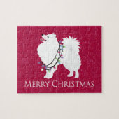 American Eskimo Dog Merry Kerstdesign Legpuzzel (Horizontaal)