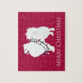 American Eskimo Dog Merry Kerstdesign Legpuzzel (Verticaal)