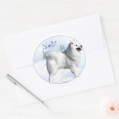 American Eskimo Dog Noel Ronde Sticker (Envelop)