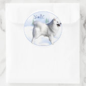 American Eskimo Dog Noel Ronde Sticker (Tas)