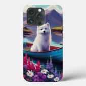 American Eskimo Dog on Paddle: Een Schilderachtig Case-Mate iPhone Case (Achterkant)